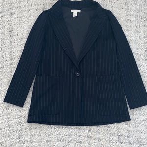 Black and White Striped Blazer